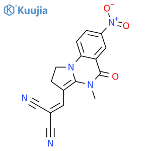 Propanedinitrile,[(1,2,4,5-tetrahydro-4-methyl-7-nitro-5-oxopyrrolo[1,2-a]quinazolin-3-yl)methylene]- structure