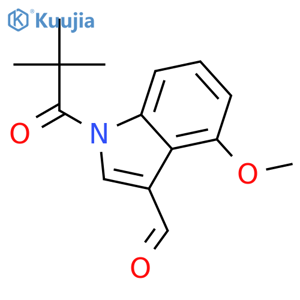 1H-Indole-3-carboxaldehyde, 1-(2,2-dimethyl-1-oxopropyl)-4-methoxy- structure