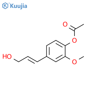 Phenol, 4-[(1E)-3-hydroxy-1-propen-1-yl]-2-methoxy-, 1-acetate structure