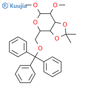 Methyl 3,4-O-Isopropylidene-2-O-methyl-6-O-trityl-alpha-D-galactopyranoside structure