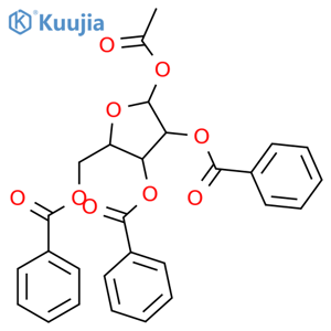 1-O-Acetyl-2,3,5-tri-O-benzoyl-b-D-ribofuranose structure