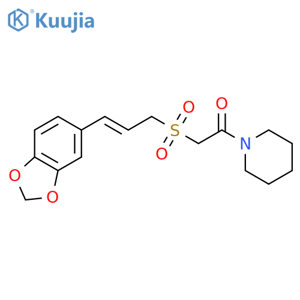 Piperidine, 1-[[[(2E)-3-(1,3-benzodioxol-5-yl)-2-propenyl]sulfonyl]acetyl]- structure