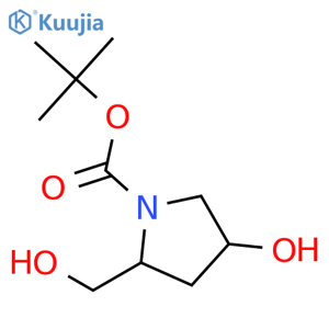 tert-butyl (2R,4S)-4-hydroxy-2-(hydroxymethyl)pyrrolidine-1-carboxylate structure