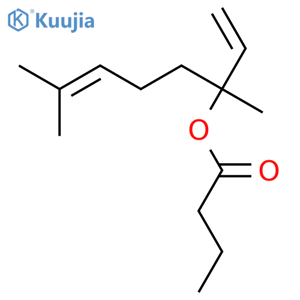 Butanoic acid,1-ethenyl-1,5-dimethyl-4-hexen-1-yl ester structure