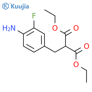 Propanedioic acid,2-(4-amino-3-fluorophenyl)-2-methyl-, 1,3-diethyl ester structure