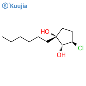 1,2-Cyclopentanediol, 3-chloro-1-hexyl-, (1α,2α,3β)- structure