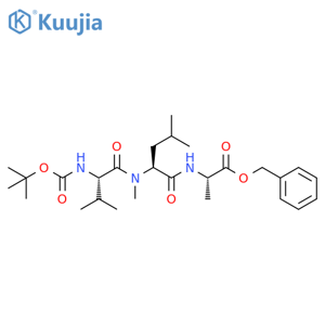 L-Alanine,N-[N-[N-[(1,1-dimethylethoxy)carbonyl]-L-valyl]-N-methyl-L-leucyl]-,phenylmethyl ester structure