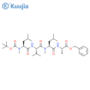 L-Alanine, N-[(1,1-dimethylethoxy)carbonyl]-N-methyl-L-leucyl-L-valyl-N-methyl-L-leucyl-, phenylmethyl ester structure