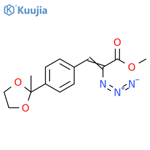 2-Propenoic acid, 2-azido-3-[4-(2-methyl-1,3-dioxolan-2-yl)phenyl]-, methyl ester structure