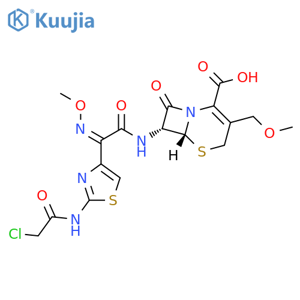 5-Thia-1-azabicyclo[4.2.0]oct-2-ene-2-carboxylic acid, 7-[[(2Z)-2-[2-[(chloroacetyl)amino]-4-thiazolyl](methoxyimino)acetyl]amino]-3-(methoxymethyl)-8-oxo-, (6R,7R)- structure