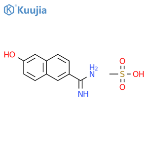 6-hydroxynaphthalene-2-carboxamidine;methanesulfonic acid structure