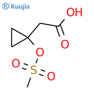 Cyclopropaneacetic acid, 1-[(methylsulfonyl)oxy]- structure