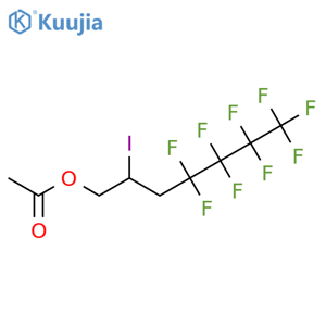 2-Iodo-4,4,5,5,6,6,7,7,7-nonafluoroheptyl acetate structure