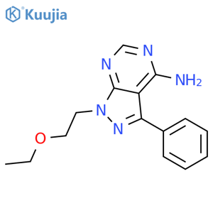 1H-Pyrazolo[3,4-d]pyrimidin-4-amine, 1-(2-ethoxyethyl)-3-phenyl- structure