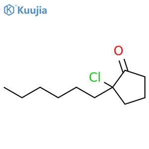 Cyclopentanone, 2-chloro-2-hexyl- structure