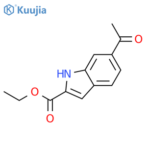 1H-Indole-2-carboxylic acid, 6-acetyl-, ethyl ester structure