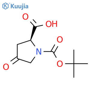 (2S)-1-tert-butoxycarbonyl-4-oxo-pyrrolidine-2-carboxylic acid structure