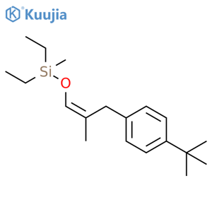 Silane, [[3-[4-(1,1-dimethylethyl)phenyl]-2-methyl-1-propenyl]oxy]diethylmethyl-, (Z)- (9CI) structure