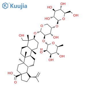 (3β,4α)-3-(O-6-Deoxy-α-L-mannopyranosyl-(1→2)-O-β-D-glucopyranosyl-(1→4)-α-L-arabinopyranosyl)oxy-23-hydroxylup-20(29)-en-28-oic Acid structure