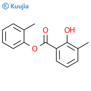 Benzoic acid,2-hydroxy-3-methyl-, 2-methylphenyl ester structure