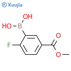 (2-fluoro-5-(methoxycarbonyl)phenyl)boronic acid structure