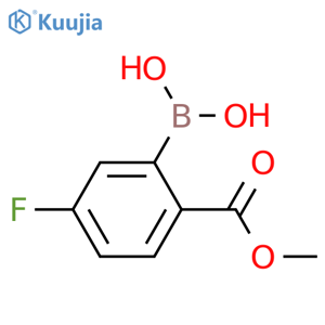 (5-fluoro-2-(methoxycarbonyl)phenyl)boronic acid structure