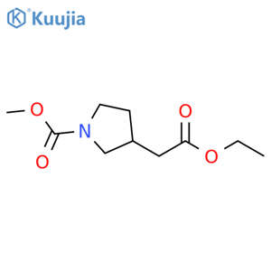 3-Pyrrolidineacetic acid, 1-(methoxycarbonyl)-, ethyl ester structure