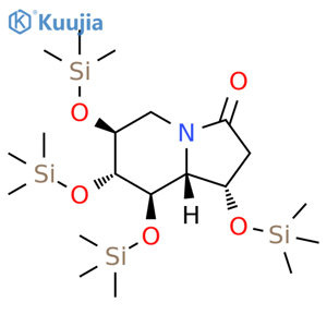 3(2H)-Indolizinone, hexahydro-1,6,7,8-tetrakis[(trimethylsilyl)oxy]-, (1S,6S,7R,8R,8aR)- structure