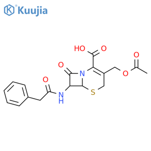 5-Thia-1-azabicyclo[4.2.0]oct-2-ene-2-carboxylicacid, 3-[(acetyloxy)methyl]-8-oxo-7-[(2-phenylacetyl)amino]-, (6R,7R)- structure