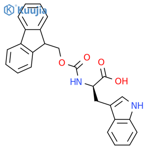 (2R)-2-({[(9H-fluoren-9-yl)methoxy]carbonyl}amino)-3-(1H-indol-3-yl)propanoic acid structure