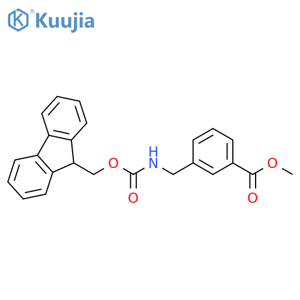 Benzoic acid, 3-[[[(9H-fluoren-9-ylmethoxy)carbonyl]amino]methyl]-, methyl ester structure