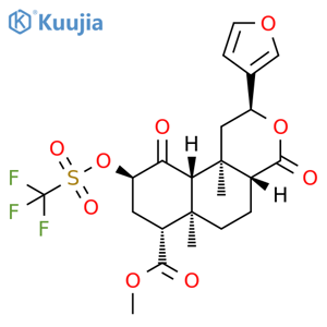 Methyl (2S,4aR,6aR,7R,9R,10aS,10bR)-2-(3-furanyl)dodecahydro-6a,10b-dimethyl-4,10-dioxo-9-[[(trifluoromethyl)sulfonyl]oxy]-2H-naphtho[2,1-c]pyran-7-carboxylate structure