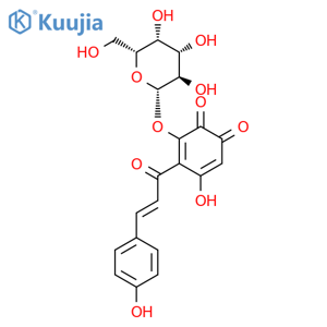 4-hydroxy-3-[3-(4-hydroxyphenyl)prop-2-enoyl]-2-[(2S,3R,4S,5R,6R)-3,4,5-trihydroxy-6-(hydroxymethyl)oxan-2-yl]oxy-cyclohexa-2,4-diene-1,6-dione structure