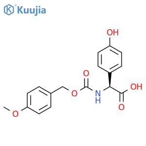 Benzeneacetic acid, 4-hydroxy-α-[[[(4-methoxyphenyl)methoxy]carbonyl]amino]-, (S)- structure