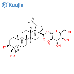 β-D-Glucopyranosyl (3β,4α)-3,23-dihydroxylup-20(29)-en-28-oate structure