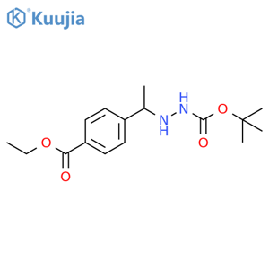 Tert-Butyl 2-(1-(4-(ethoxycarbonyl)phenyl)ethyl)hydrazinecarboxylate structure