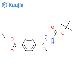 (R)-Tert-butyl 2-(1-(4-(ethoxycarbonyl)phenyl)ethyl)hydrazinecarboxylate structure