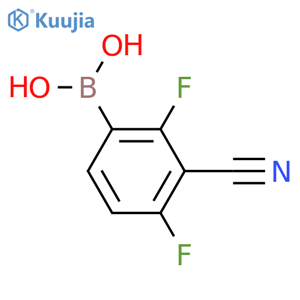 (3-Cyano-2,4-difluorophenyl)boronic acid structure