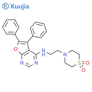 Furo[2,3-d]pyrimidin-4-amine,N-[2-(1,1-dioxido-4-thiomorpholinyl)ethyl]-5,6-diphenyl- structure