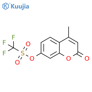 Methanesulfonic acid, 1,1,1-trifluoro-, 4-methyl-2-oxo-2H-1-benzopyran-7-yl ester structure