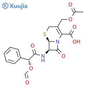 5-Thia-1-azabicyclo[4.2.0]oct-2-ene-2-carboxylicacid, 3-[(acetyloxy)methyl]-7-[[(formyloxy)phenylacetyl]amino]-8-oxo-, [6R-[6a,7b(R*)]]- (9CI) structure