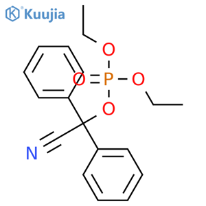 Phosphoric acid, cyanodiphenylmethyl diethyl ester structure