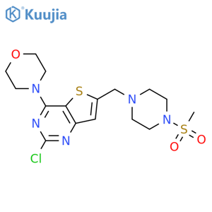 4-(2-Chloro-6-((4-(methylsulfonyl)piperazin-1-yl)-methyl)thieno3,2-dpyrimidin-4-yl)morpholine structure