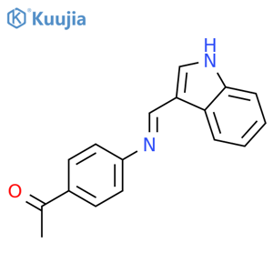 Ethanone, 1-[4-[(1H-indol-3-ylmethylene)amino]phenyl]- structure