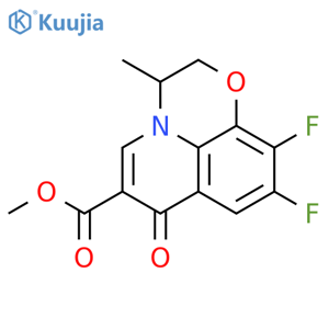 Methyl 9,10-difluoro-2,3-dihydro-3-methyl-7-oxo-7H-pyrido[1,2,3-de]-1,4-benzoxazine-6-carboxylate structure