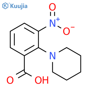 Benzoic acid,3-nitro-2-(1-piperidinyl)- structure