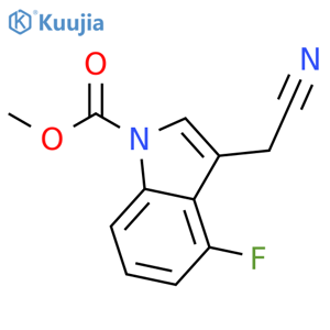 1H-Indole-1-carboxylic acid, 3-(cyanomethyl)-4-fluoro-, methyl ester structure