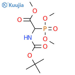 methyl 2-{[(tert-butoxy)carbonyl]amino}-2-(dimethoxyphosphoryl)acetate structure