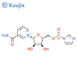 Pyridinium, 3-(aminocarbonyl)-1-[5-O-(1H-imidazol-1-ylphosphinyl)-β-D-ribofuranosyl]- structure