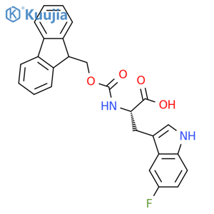 (2S)-2-(9H-fluoren-9-ylmethoxycarbonylamino)-3-(5-fluoro-1H-indol-3-yl)propanoic acid structure